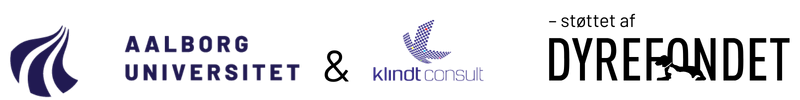 Logo for Aalborg Universtet og Dalgas & Klindt Aps  - støttet af DYREFONDET